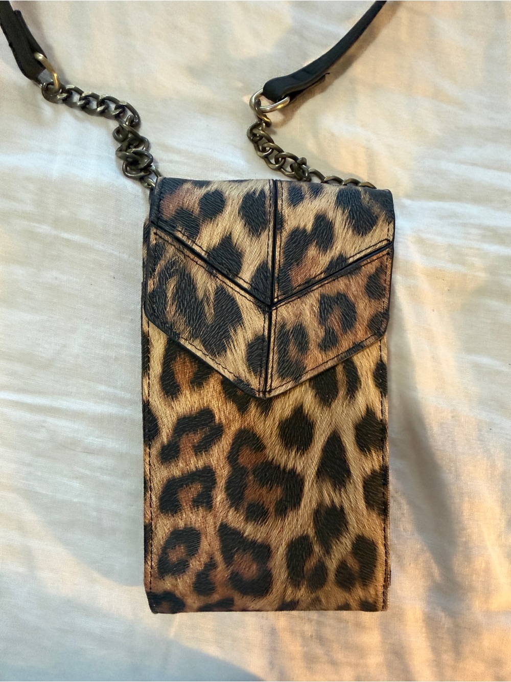 Leopard Print Mini Crossbody Phone Bag / Wallet Purse